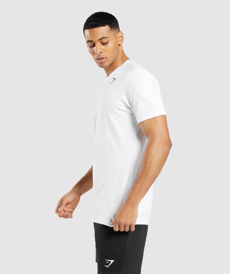 Men's Gymshark Essential T-Shirts White | NZ 0SRZND